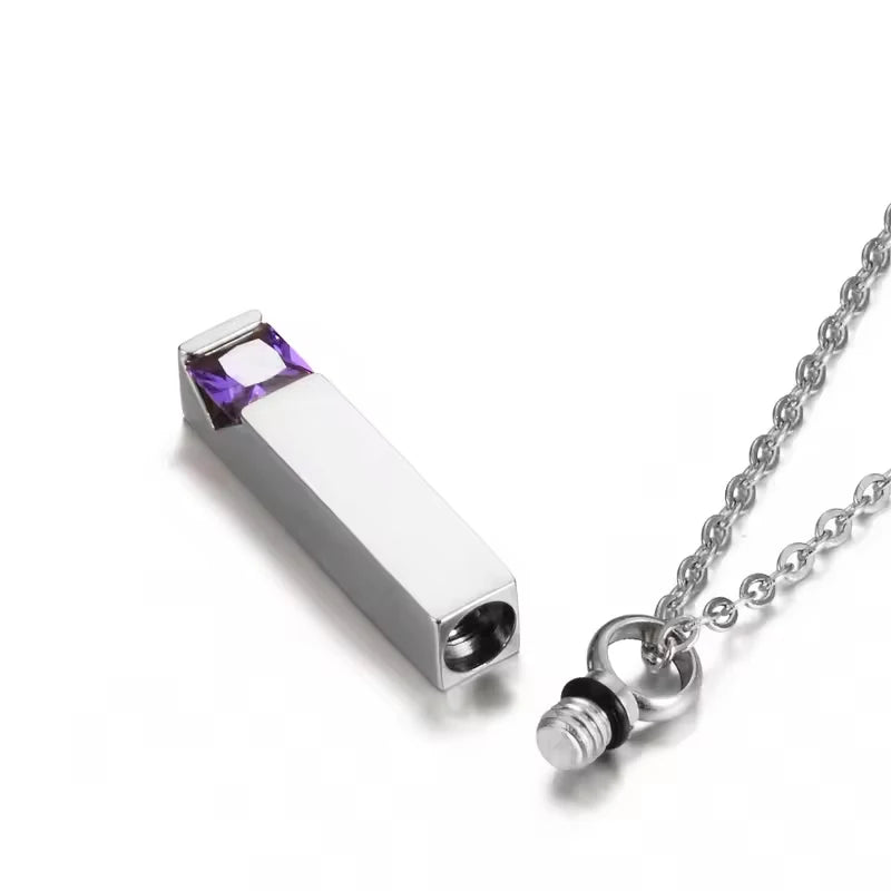 12 Kinds  Birthstone Cremation Jewelry for Ashes Men Women Urn Necklace Stainless Steel Memorial Jewelry - Premium Pet Gear for Australian Homes - Simple Pet Co