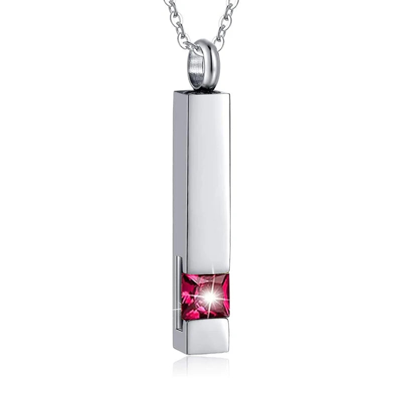 12 Kinds  Birthstone Cremation Jewelry for Ashes Men Women Urn Necklace Stainless Steel Memorial Jewelry - Premium Pet Gear for Australian Homes - Simple Pet Co