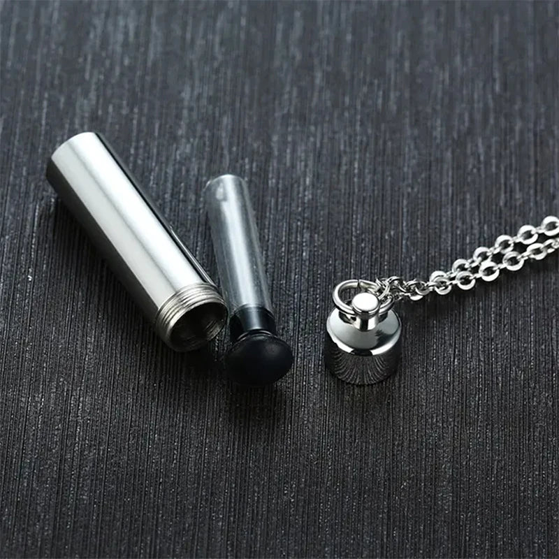 Cylinder Urn Necklace for Ashes Cremation Jewelry Human Pet Stainless Steel Memorial Keepsake Pendant Necklace - Premium Pet Gear for Australian Homes - Simple Pet Co