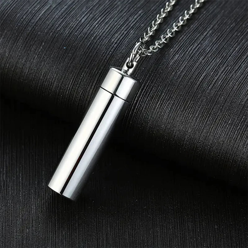 Cylinder Urn Necklace for Ashes Cremation Jewelry Human Pet Stainless Steel Memorial Keepsake Pendant Necklace - Premium Pet Gear for Australian Homes - Simple Pet Co