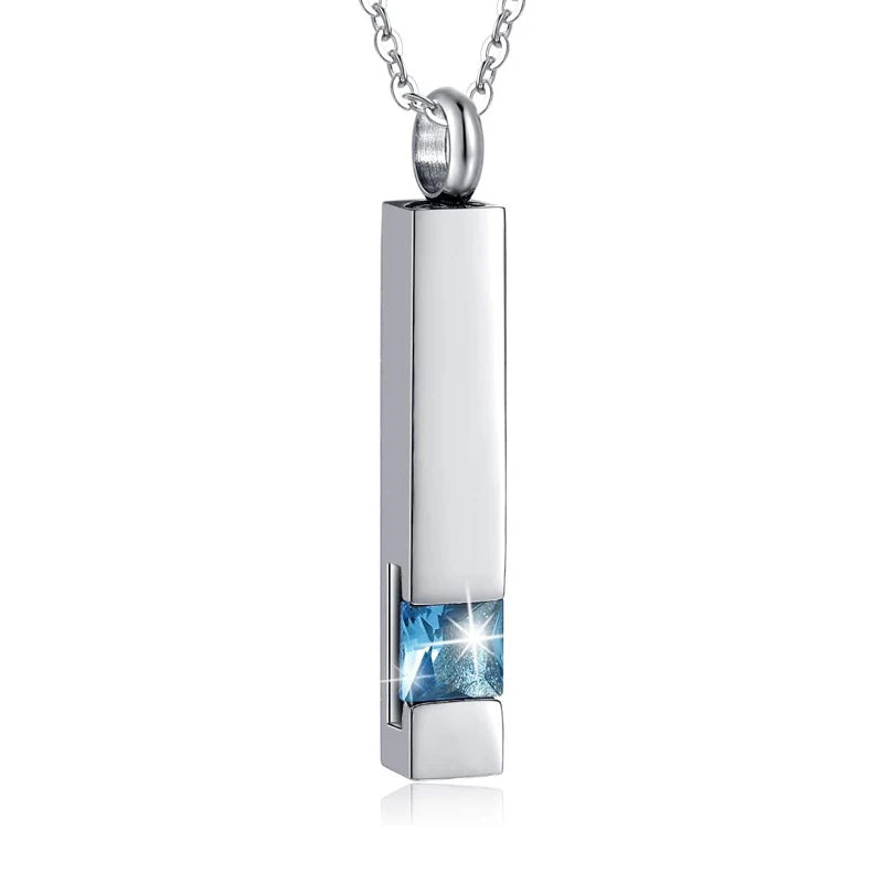 12 Kinds  Birthstone Cremation Jewelry for Ashes Men Women Urn Necklace Stainless Steel Memorial Jewelry - Premium Pet Gear for Australian Homes - Simple Pet Co