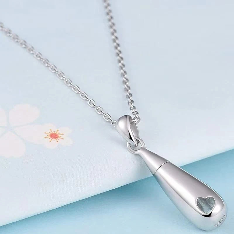 925 Sterling Silver Urn Pendant Necklace Teardrop Cremation Jewelry for Ashes Memorial Keepsake for Women - Premium Pet Gear for Australian Homes - Simple Pet Co