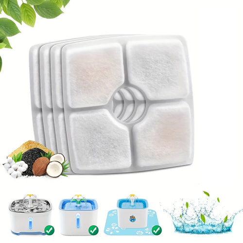 4pcs/Pack Triple Filtration System Automatic Water Fountain Filters for Square 80oz/2.5L - Premium Pet Gear for Australian Homes - Simple Pet Co