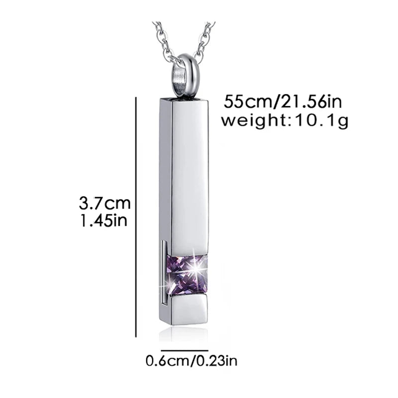 12 Kinds  Birthstone Cremation Jewelry for Ashes Men Women Urn Necklace Stainless Steel Memorial Jewelry - Premium Pet Gear for Australian Homes - Simple Pet Co