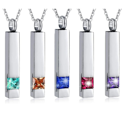 12 Kinds  Birthstone Cremation Jewelry for Ashes Men Women Urn Necklace Stainless Steel Memorial Jewelry - Premium Pet Gear for Australian Homes - Simple Pet Co