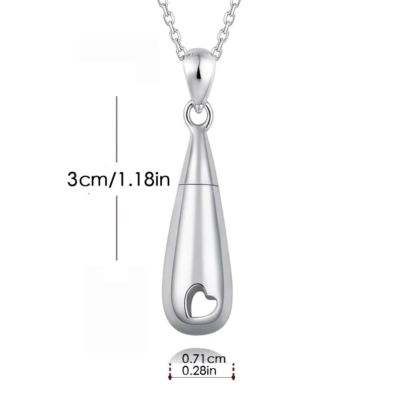 925 Sterling Silver Urn Pendant Necklace Teardrop Cremation Jewelry for Ashes Memorial Keepsake for Women - Premium Pet Gear for Australian Homes - Simple Pet Co