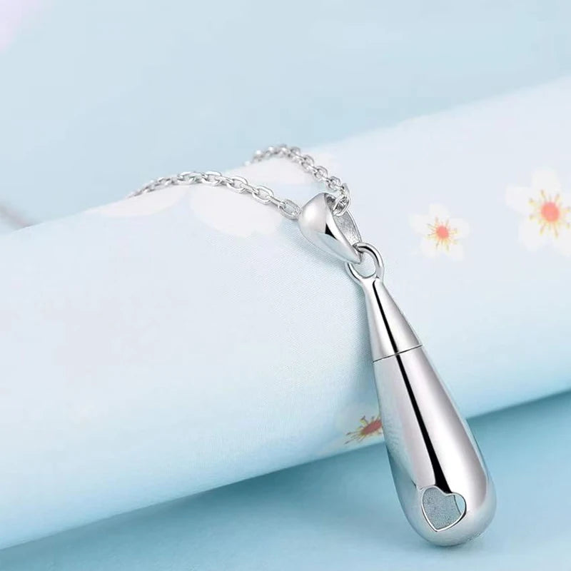 925 Sterling Silver Urn Pendant Necklace Teardrop Cremation Jewelry for Ashes Memorial Keepsake for Women - Premium Pet Gear for Australian Homes - Simple Pet Co