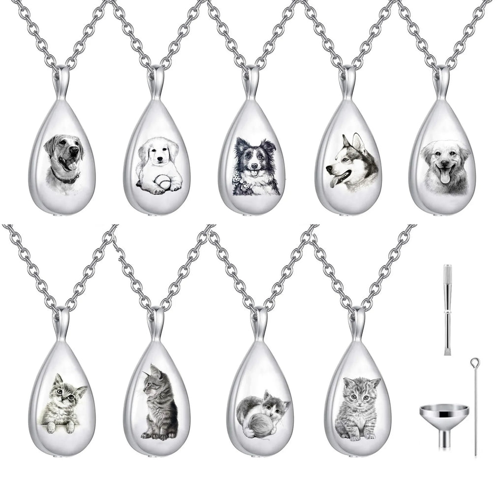 Teardrop Urn Necklace Pendant Cremation Jewelry Ashes Pet Keepsake with CE Certification for Dog Lovers - Premium Pet Gear for Australian Homes - Simple Pet Co