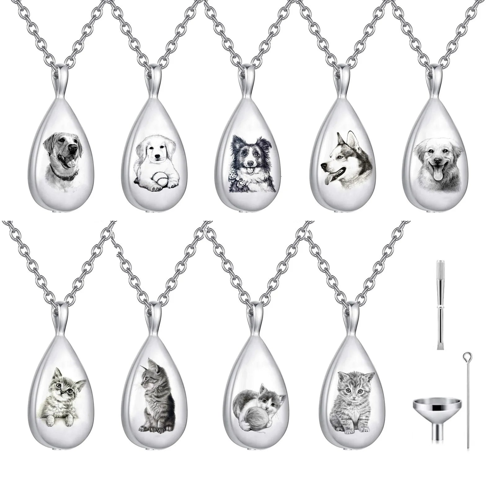 Teardrop Urn Necklace Pendant Cremation Jewelry Ashes Pet Keepsake with CE Certification for Dog Lovers - Premium Pet Gear for Australian Homes - Simple Pet Co
