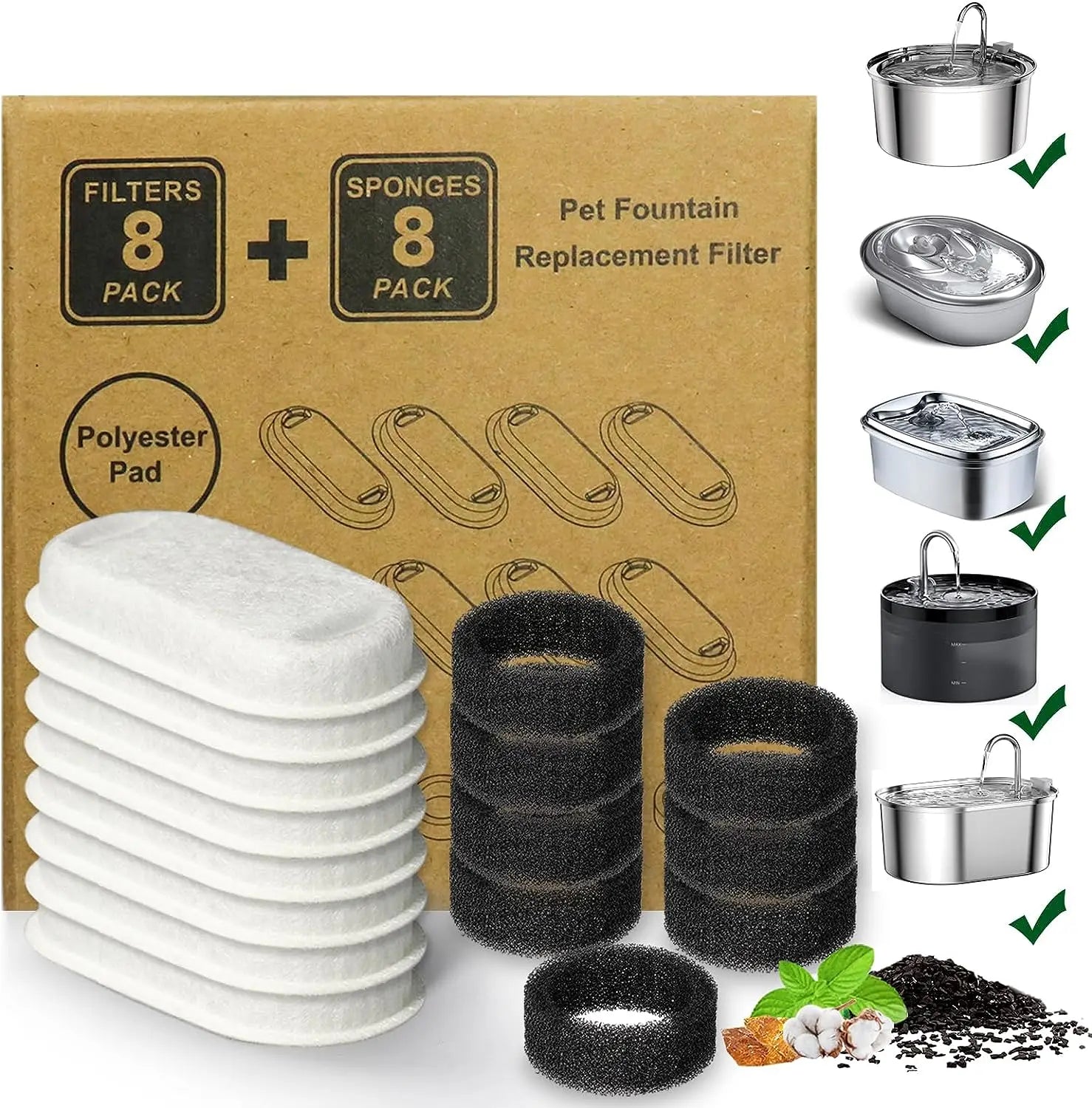 16 Pack Water Fountain Filters for Stainless Steel Pet Dog Dispenser - Premium Pet Gear for Australian Homes - Simple Pet Co