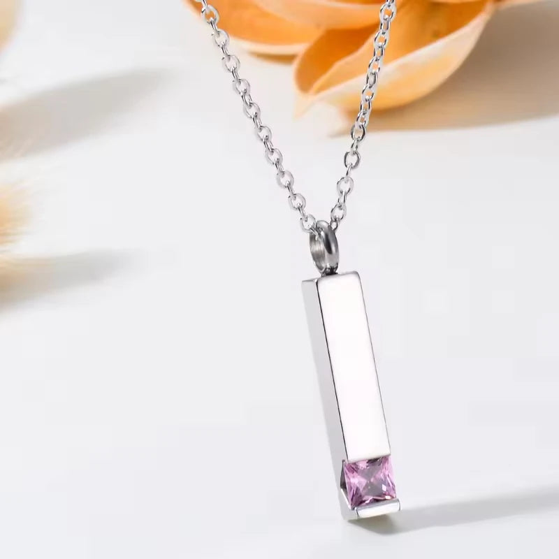 12 Kinds  Birthstone Cremation Jewelry for Ashes Men Women Urn Necklace Stainless Steel Memorial Jewelry - Premium Pet Gear for Australian Homes - Simple Pet Co