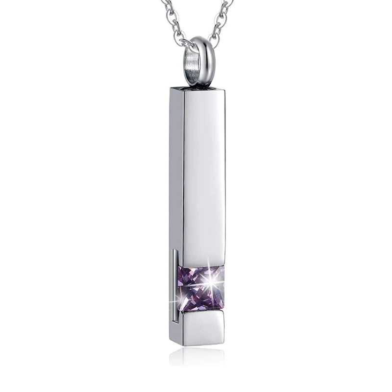 12 Kinds  Birthstone Cremation Jewelry for Ashes Men Women Urn Necklace Stainless Steel Memorial Jewelry - Premium Pet Gear for Australian Homes - Simple Pet Co