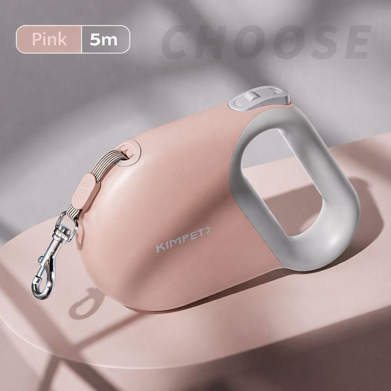 Retractable Dog Leash 3m / 5m with Reflective Heavy Duty Nylon Rope, Smooth control with One-Button Brake